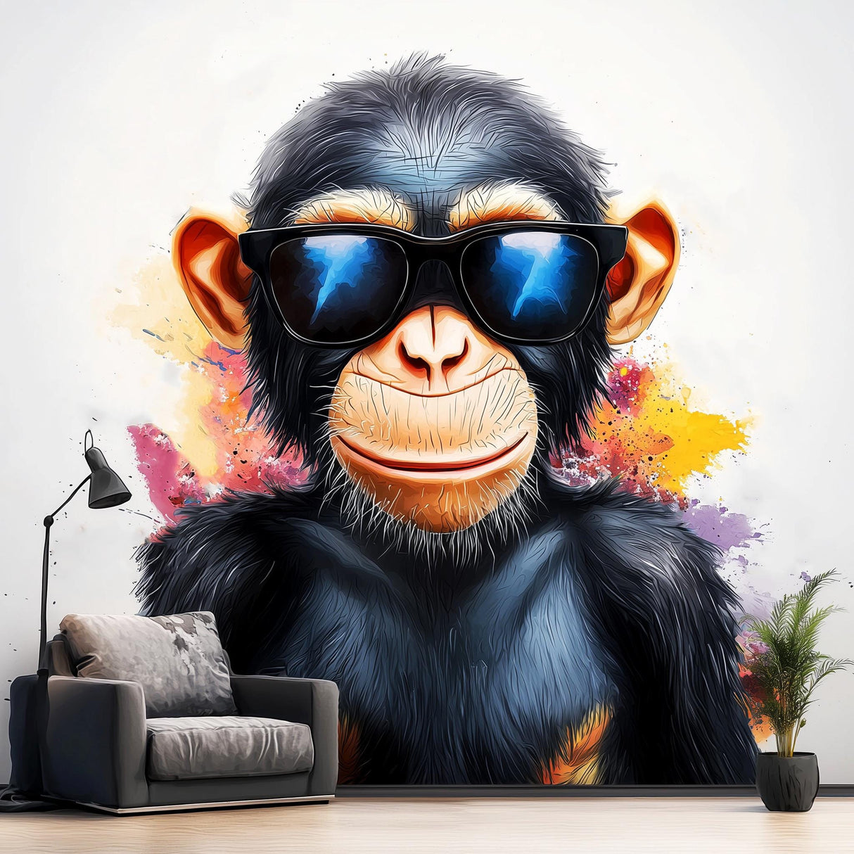 Alternate product view of Cool Baby Chimpanzee Wall Sticker.