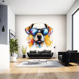 Cool Labrador Retriever Puppy Wall Sticker displayed in a room setting.