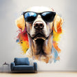Photorealistic Labrador Wall Sticker displayed in a room setting.