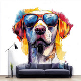 Vibrant Labrador Retriever Wall Sticker displayed in a room setting.