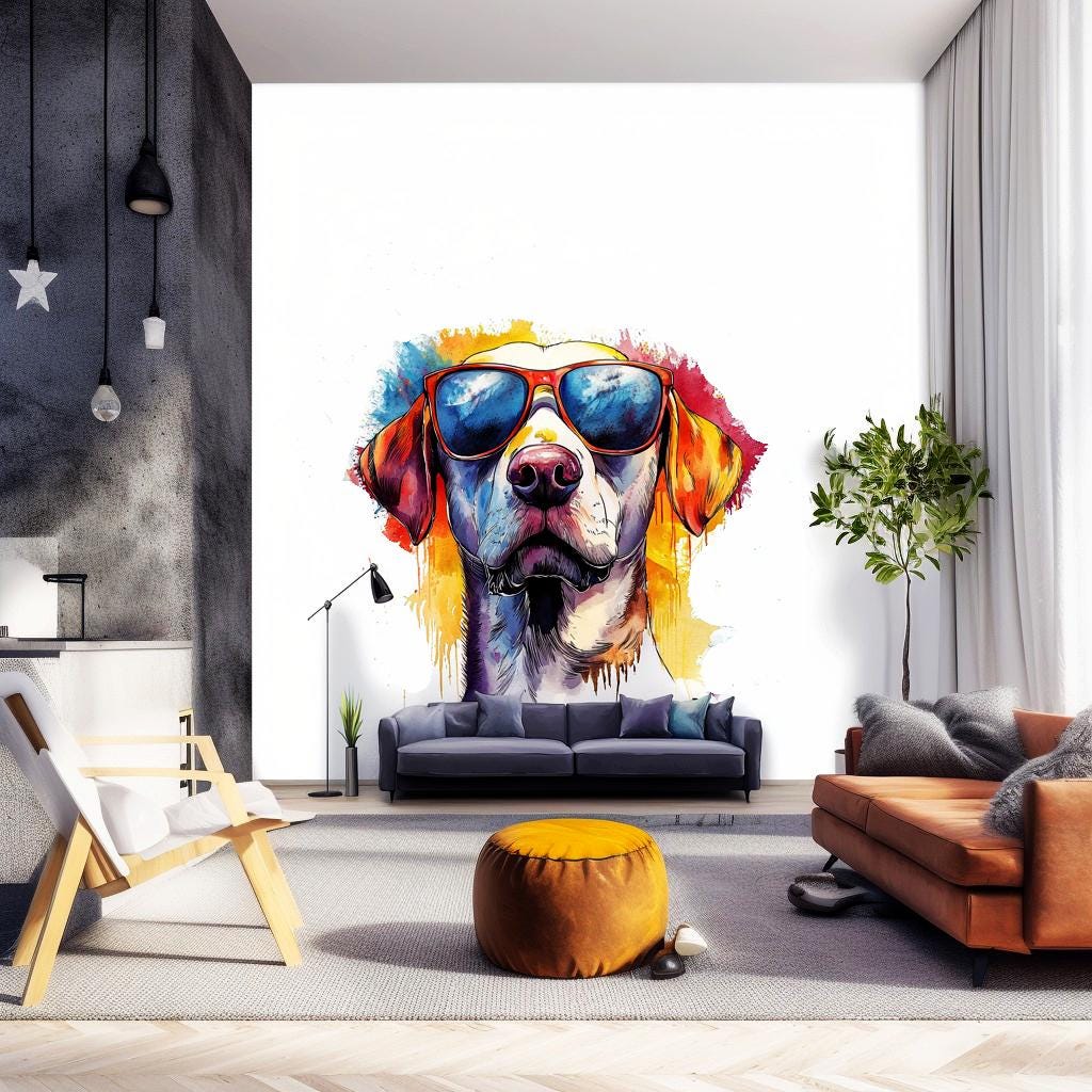 Product gallery view of Vibrant Labrador Retriever Wall Sticker.