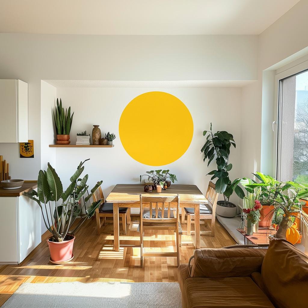 Additional product view of Yellow Circle Wall Decal.