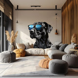 Additional product view of Cool Black Dog with Sunglasses Wall Decal.