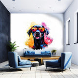 Bold Labrador Retriever Wall Sticker displayed in a room setting.