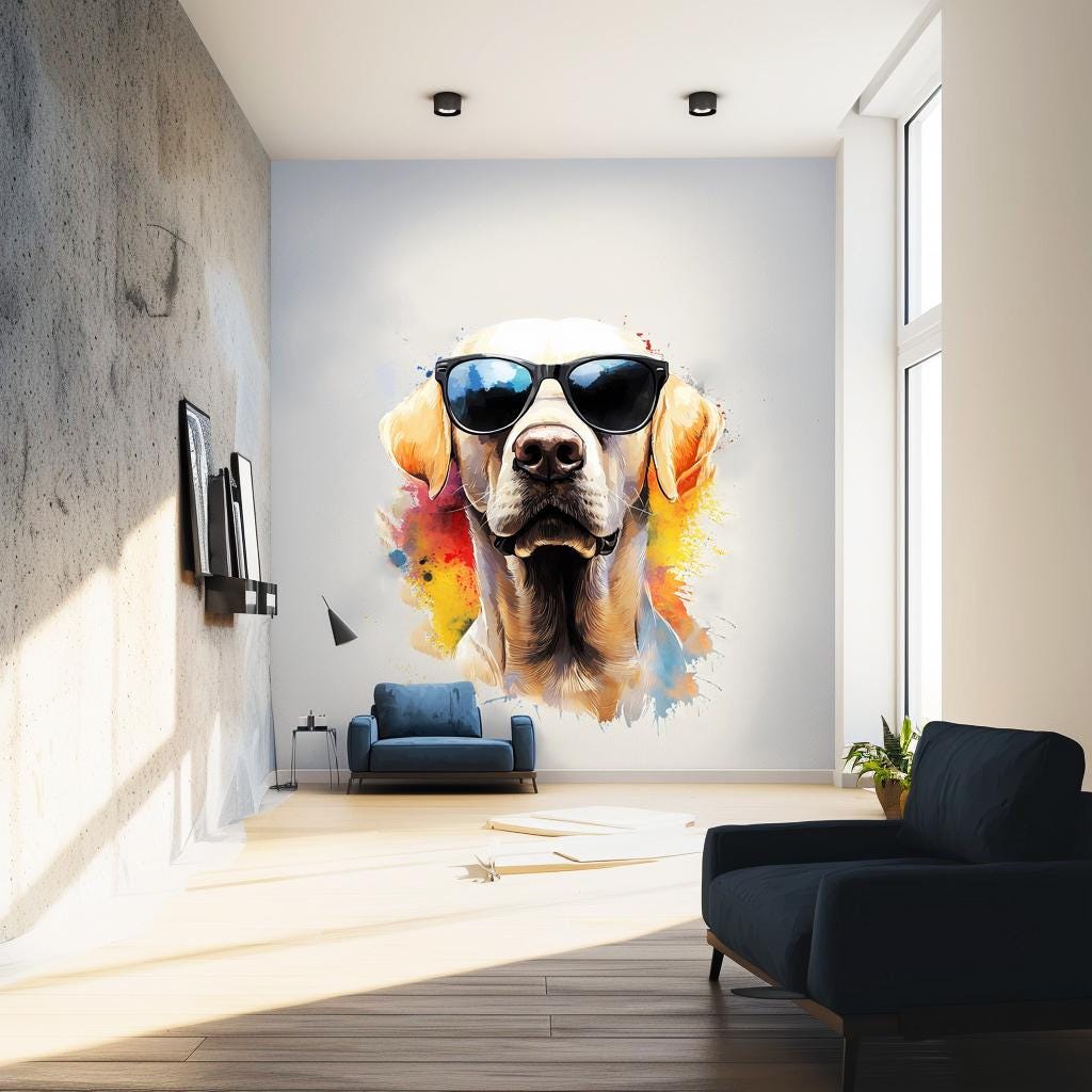 Alternate product view of Photorealistic Labrador Wall Sticker.