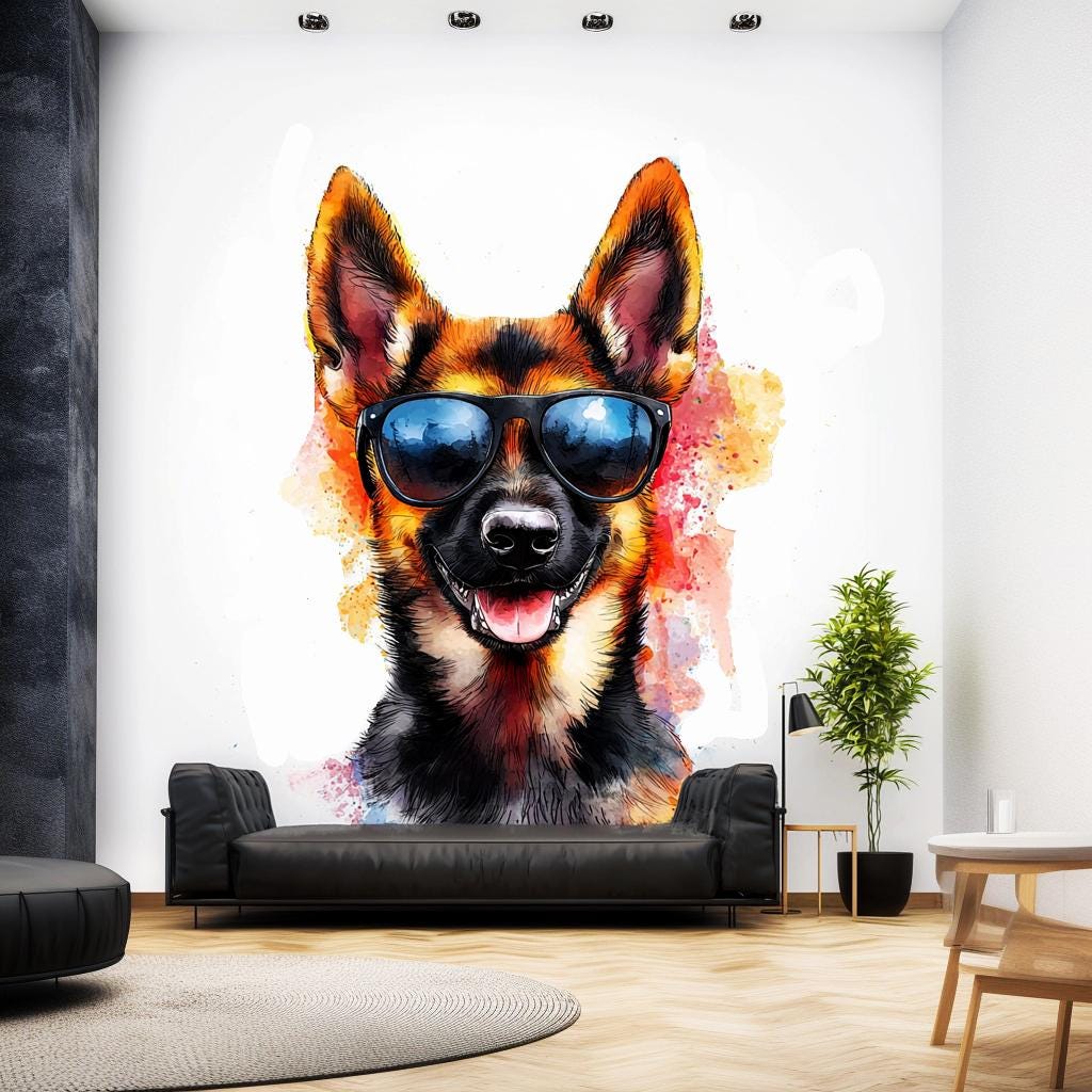 Additional product view of Playful German Shepherd Wall Sticker.