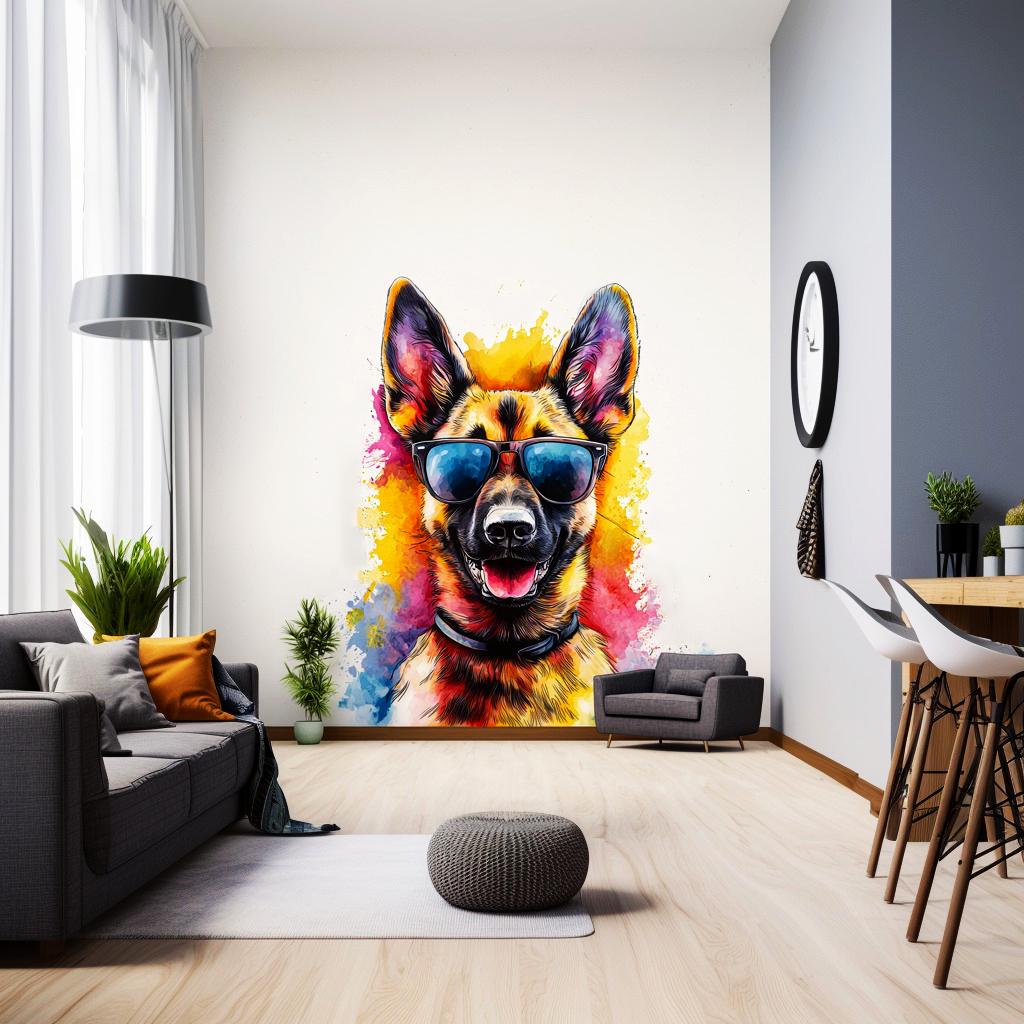 Additional product view of Vibrant German Shepherd Wall Sticker.