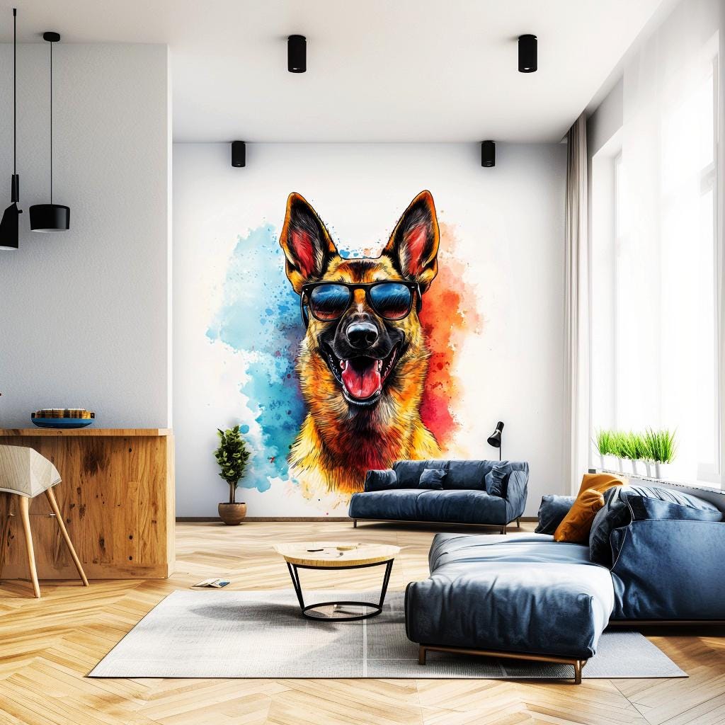 Additional product view of Colorful German Shepherd Wall Sticker.