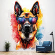 Photorealistic German Shepherd Wall Sticker displayed in a room setting.