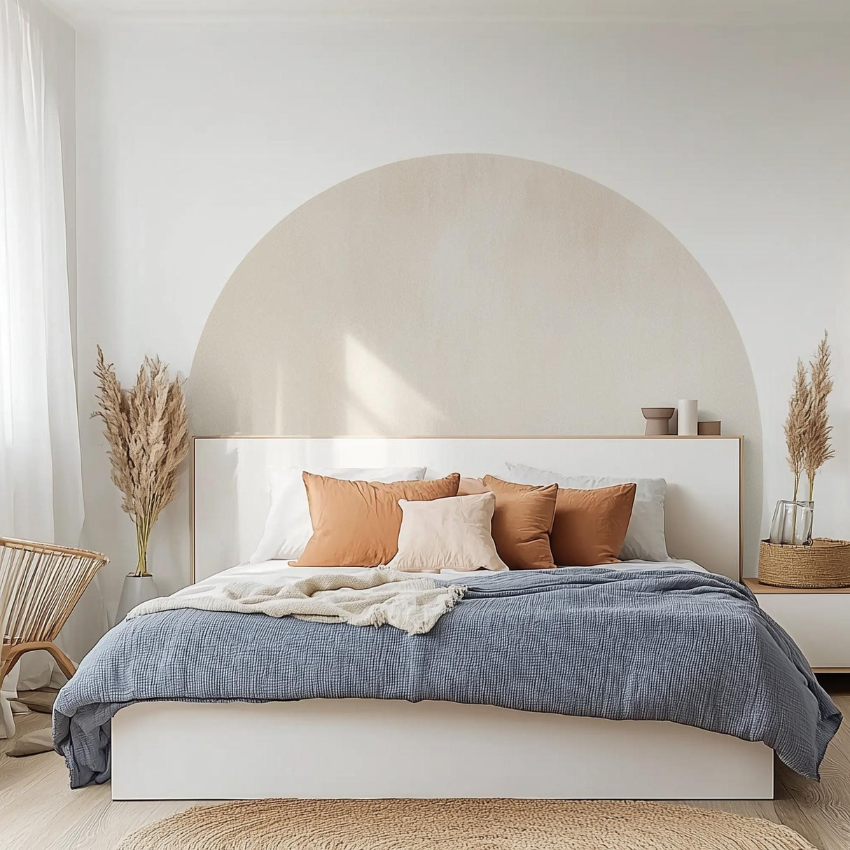 Product view of Minimalist Boho Headboard Decal.