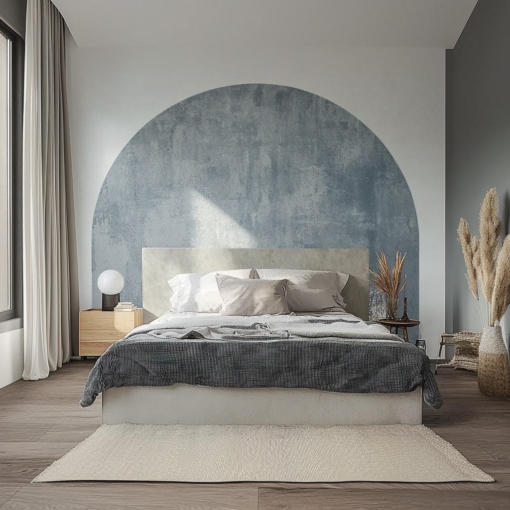 Alternate gallery view of Textured Muted Blue Half Circle Wall Decal.