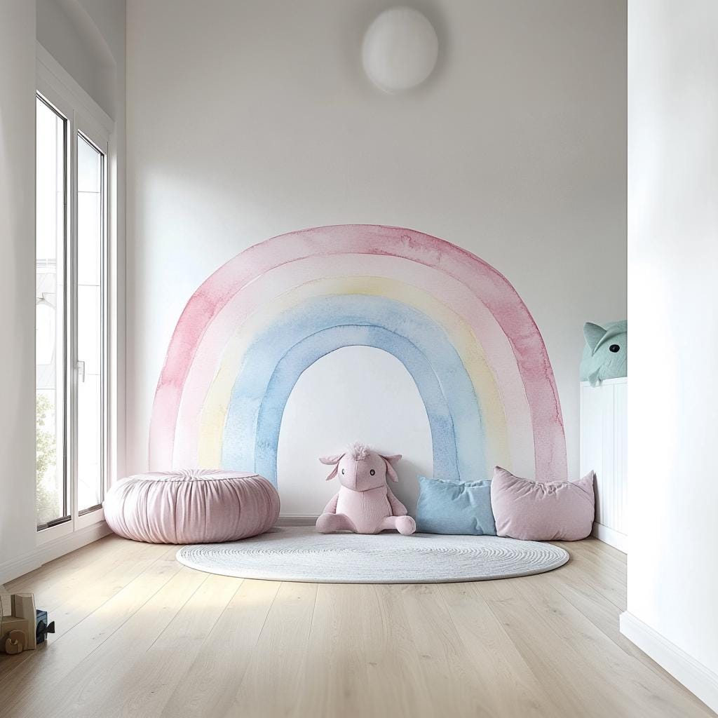 Product gallery view of Pastel Rainbow Wall Decal.