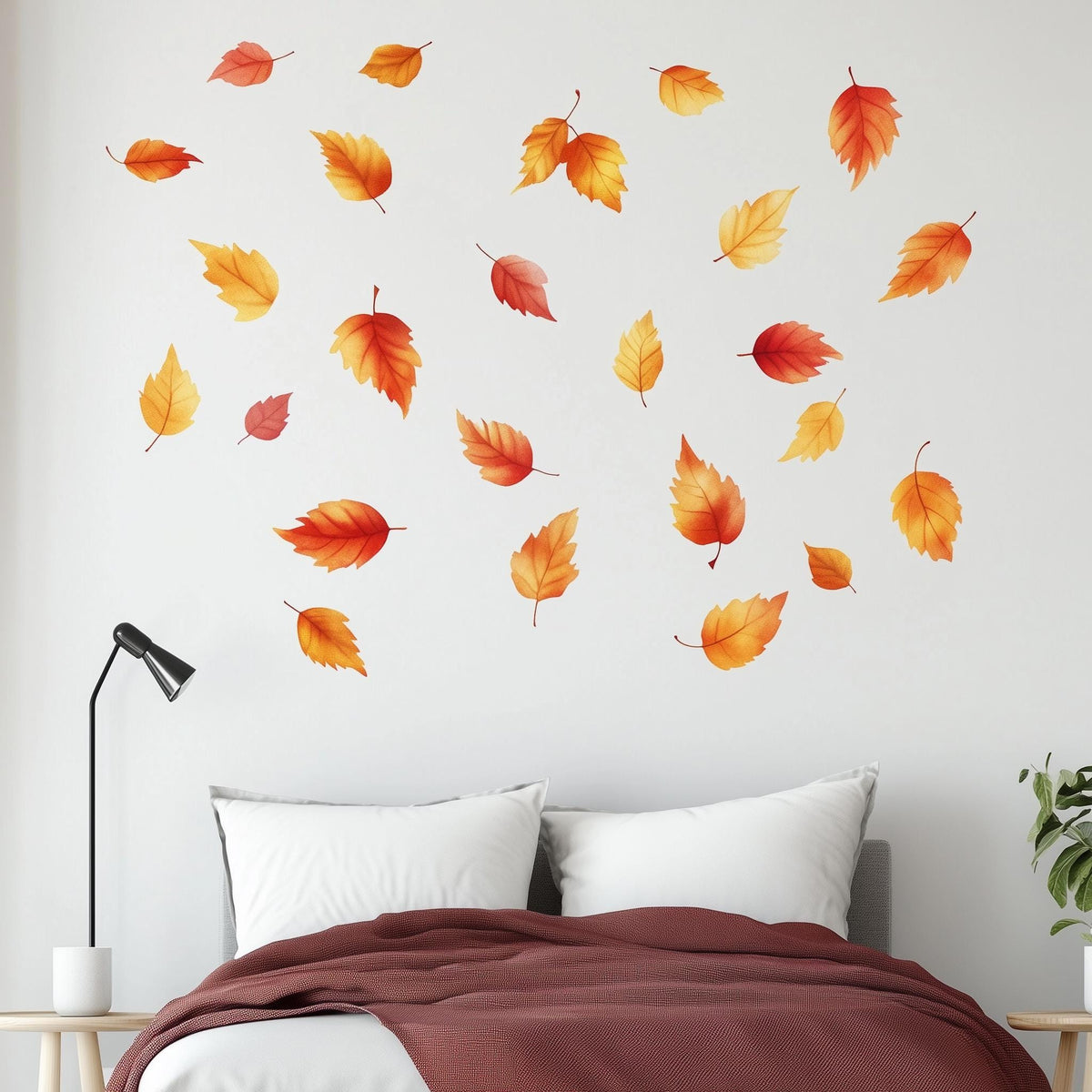 Alternate product presentation of Autumn Leaves Wall Decal.
