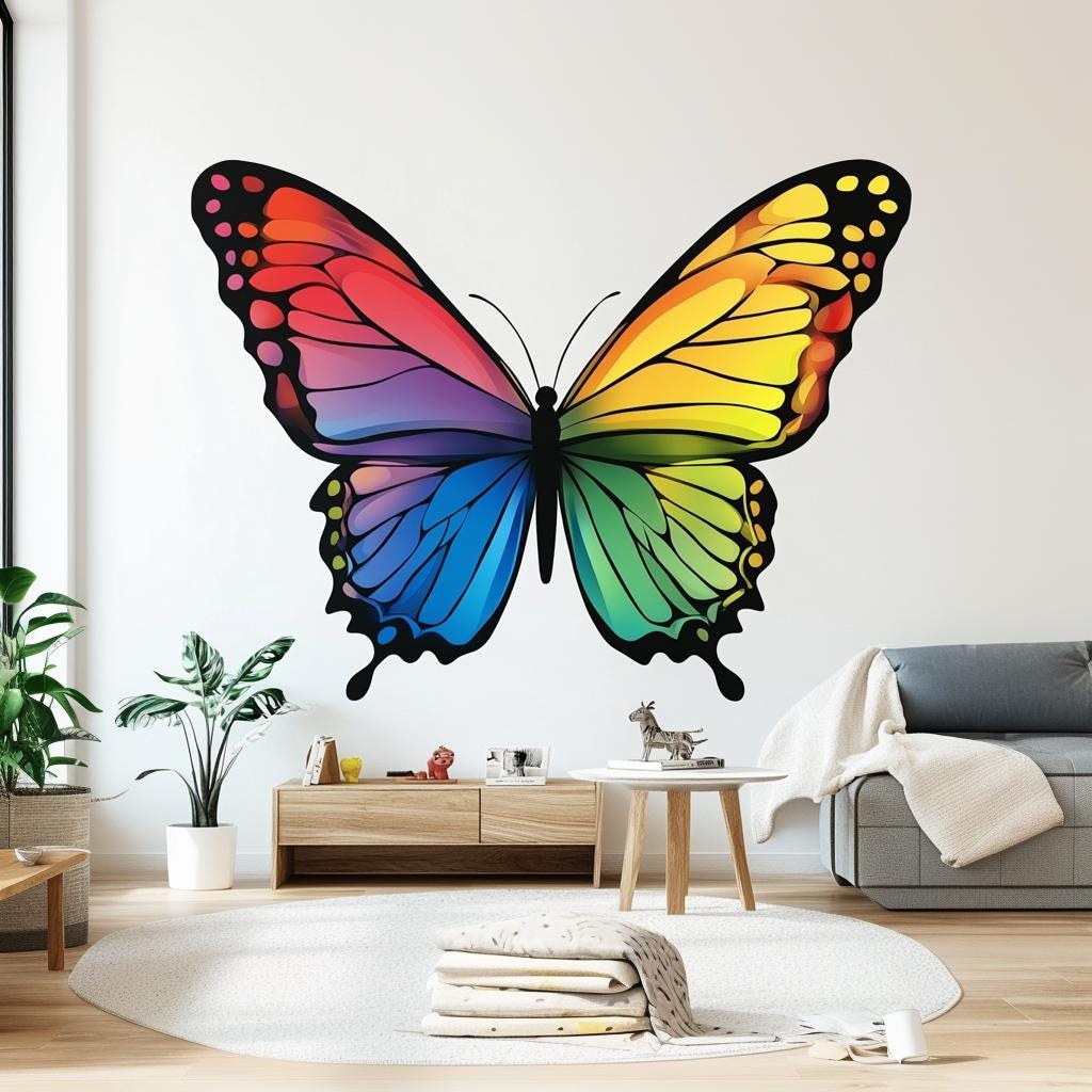 Alternate gallery view of Large Rainbow Butterfly Wall Decal.