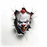 Alternate product view of 3D Evil Clown Wall Sticker.