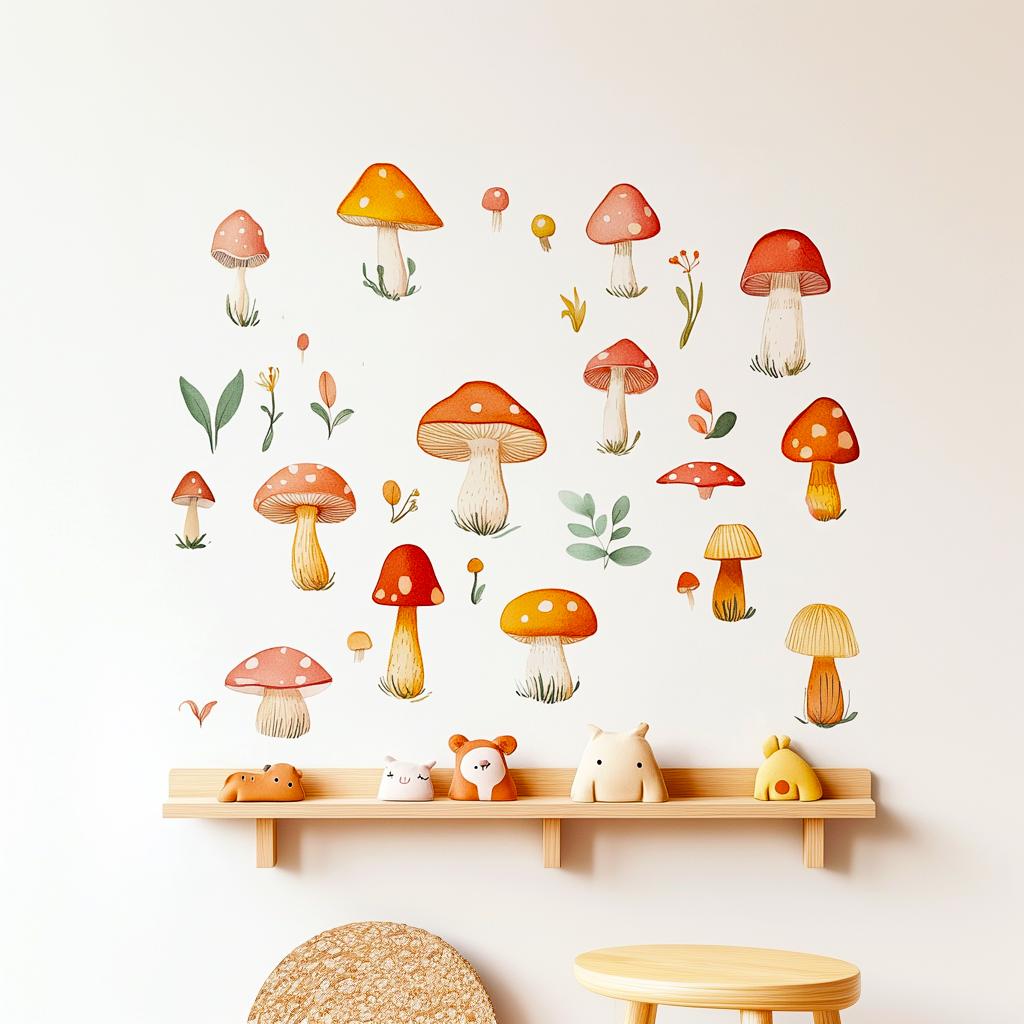 Additional product view of Mushroom Wall Decals.