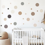 Product view of 130 Piece Circle Wall Decals Set.