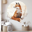 Elegant Fox Wall Decal displayed in a room setting.