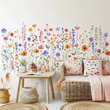 Product gallery view of Colorful transparent watercolor style flowers.