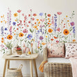 Product view of Colorful transparent watercolor style flowers.