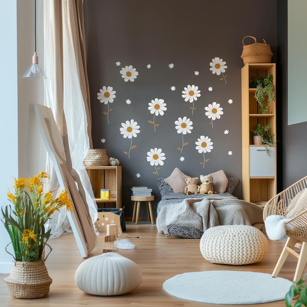 Alternate gallery view of Daisy Flower Wall Decals.