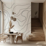 Minimalist Boho Stripe Wall Decal displayed in a room setting.