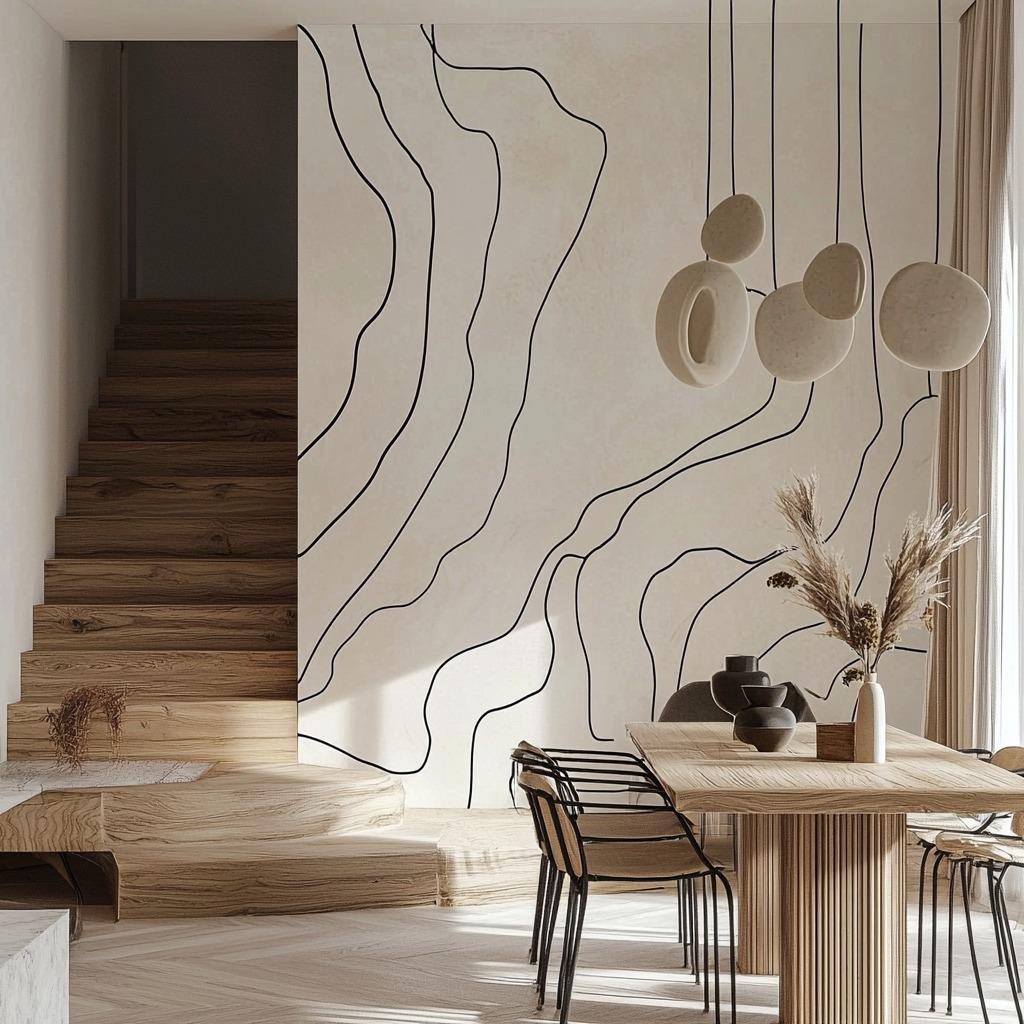 Additional product view of Minimalist Boho Stripe Wall Decal.
