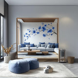 Additional product view of Blue Flower Branch Wall Decal.