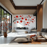 Alternate gallery view of Red Flower Branch Wall Decal.
