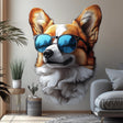Cool Corgi with Sunglasses Wall Decal displayed in a room setting.