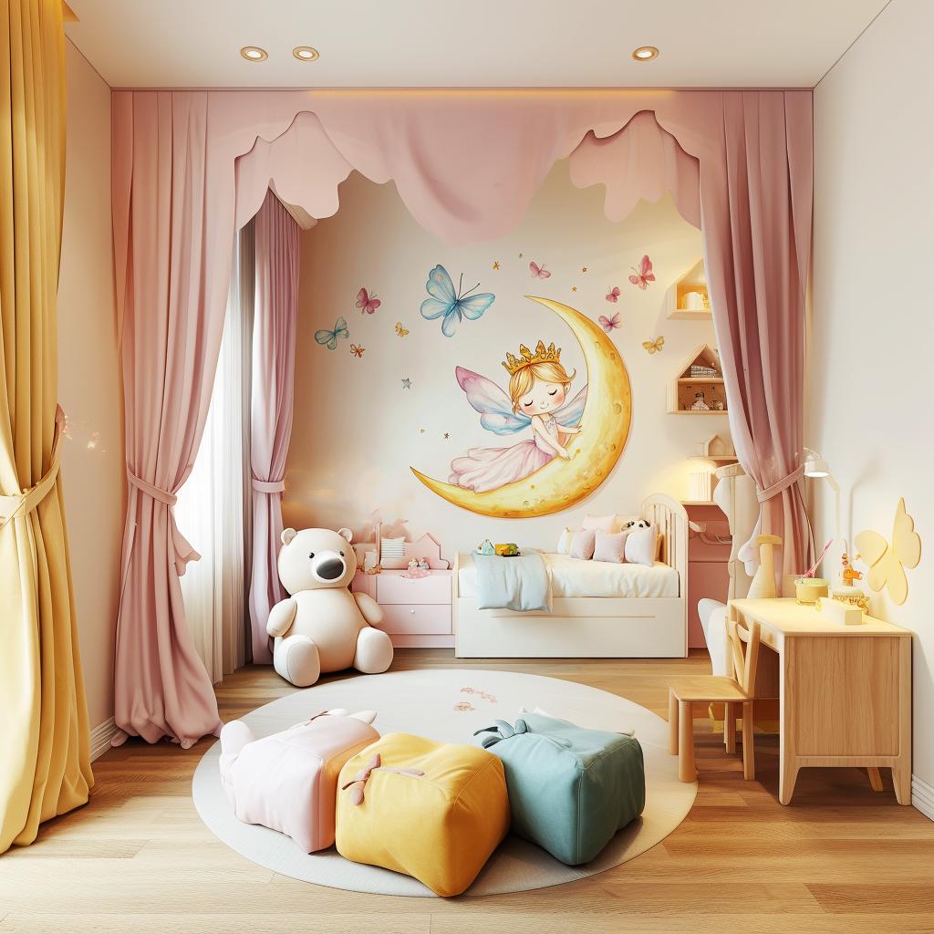 Additional product view of Fairy Princess on the Moon Wall Decal.