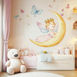Fairy Princess on the Moon Wall Decal displayed in a room setting.