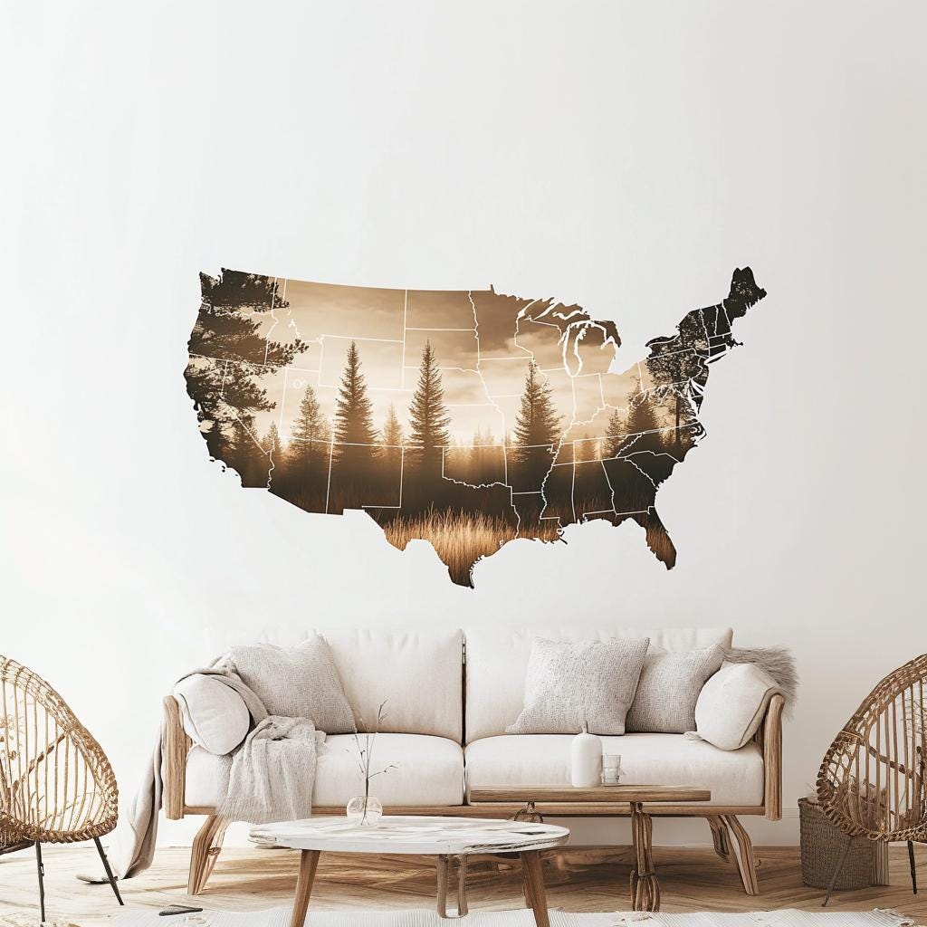 Alternate gallery view of USA Map Wall Decal.