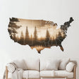 USA Map Wall Decal displayed in a room setting.