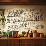 Alternate gallery view of Black Kitchen Illustration Wall Sticker.