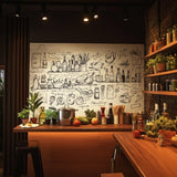 Additional product view of Black Kitchen Illustration Wall Sticker.