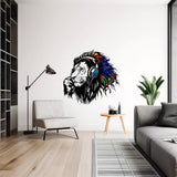 Additional product view of Colorful Lion Headphones Wall Sticker.