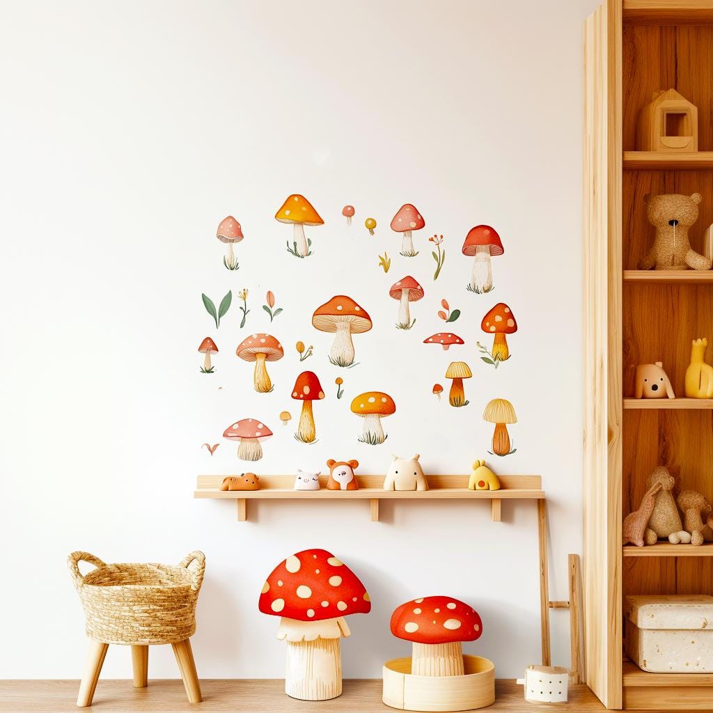 Alternate gallery view of Mushroom Wall Decals.