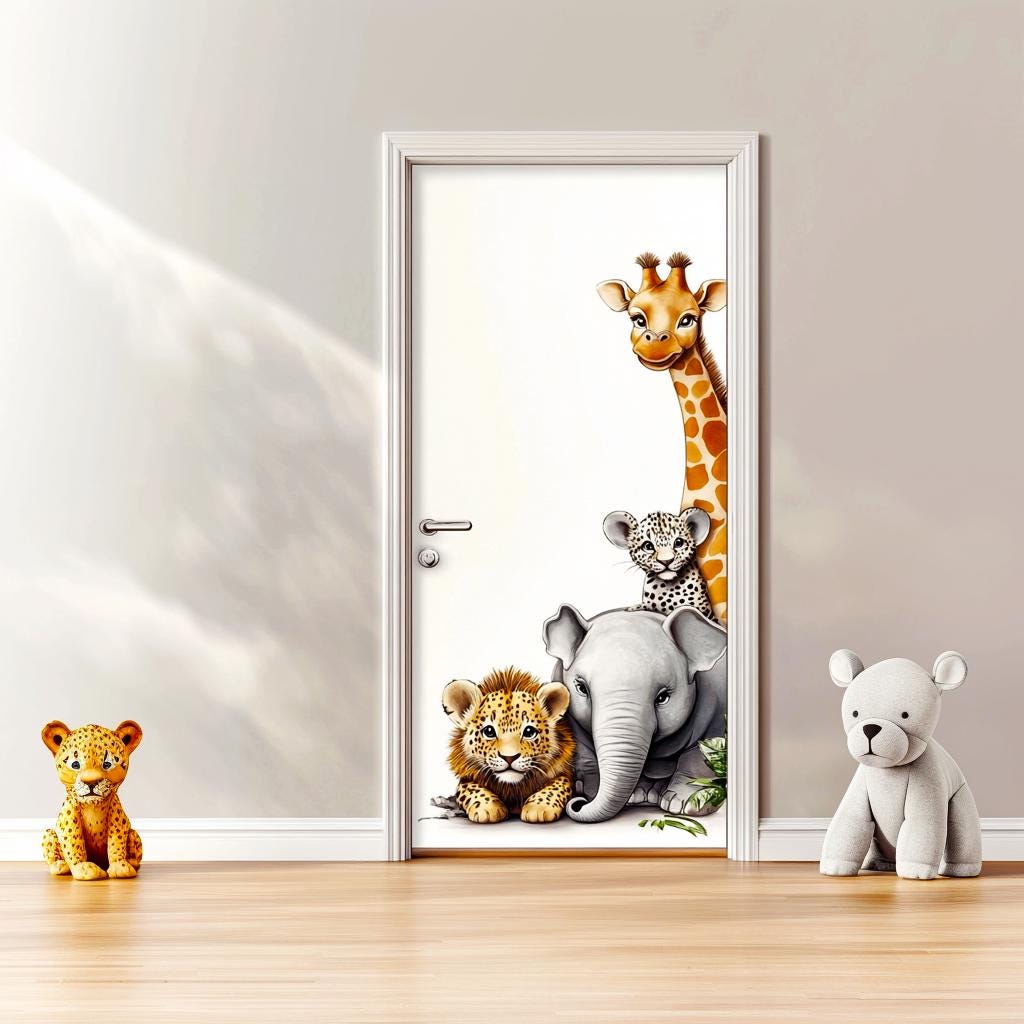 Additional product view of Jungle Animal Door Sticker.