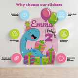 Alternate gallery view of Dinosaur Themed Personalized Kids Birthday Sticker Set.