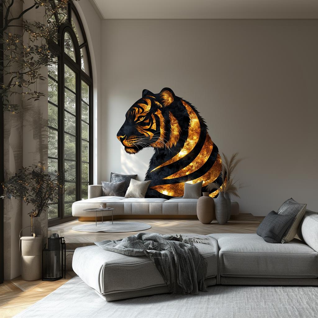 Additional product view of Golden Tiger Wall Sticker Decal.