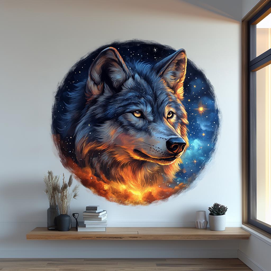 Alternate gallery view of Mystical Wolf Wall Sticker.