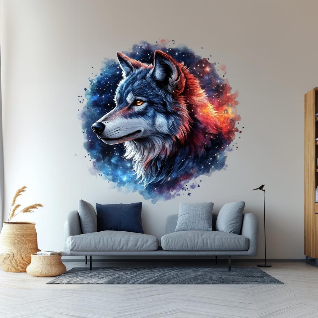 Alternate gallery view of Celestial Wolf Wall Decal.