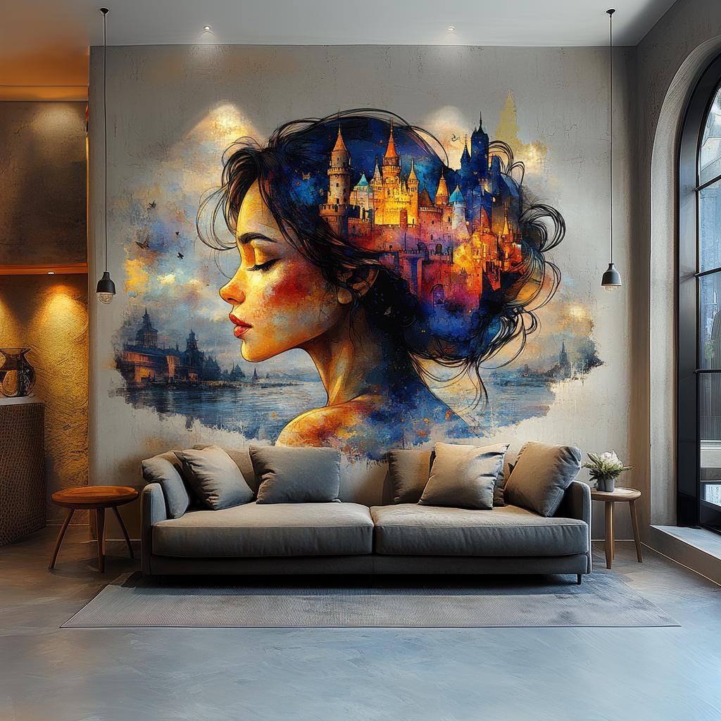 Product gallery view of Dreamy Castle Wall Art Sticker.