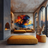 Product gallery view of Surreal Woman and Fantasy Castle Wall Decal.