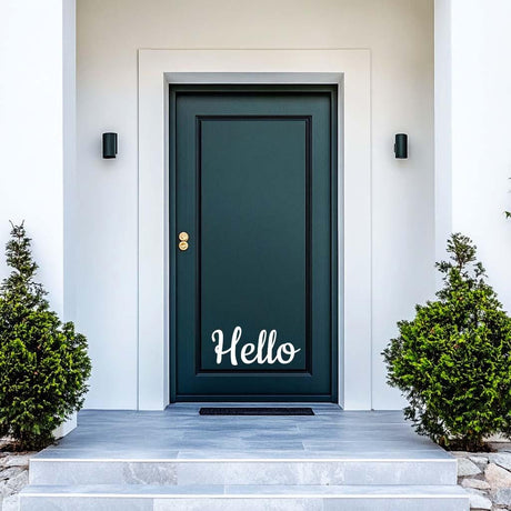 Product view of Hello Front Door Decal.