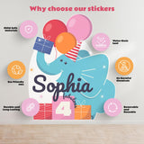 Alternate product view of Elephant Birthday Wall Sticker.