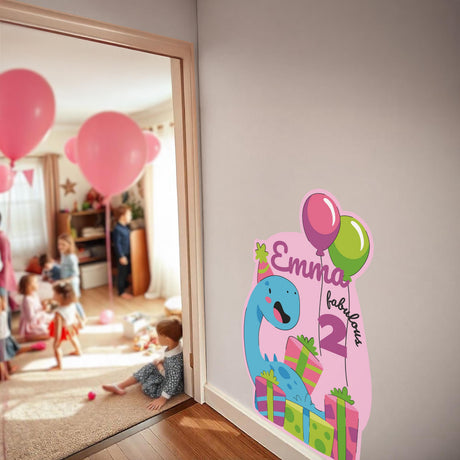 Product view of Personalized Dinosaur Birthday Sticker Set.