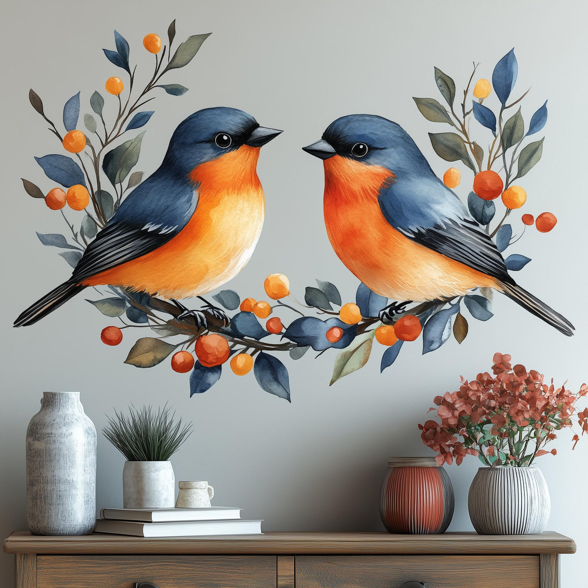 Bird Wall Decal displayed in a room setting.