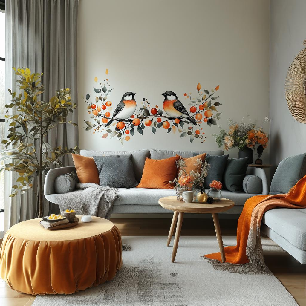 Additional product view of Autumn Bird Wall Decal.